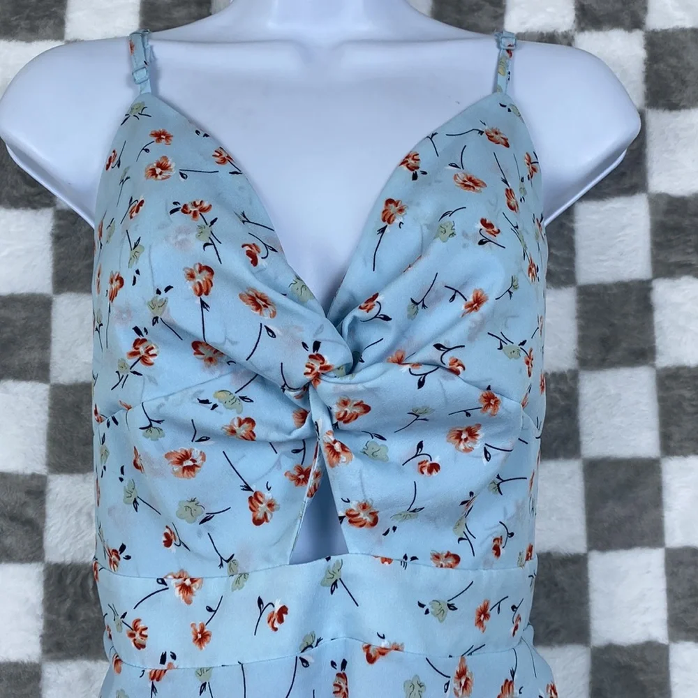 Baby Girl dresses pink strawberry blue floral with cute back tie 1xl 2xl Curve - Picture 3 of 10